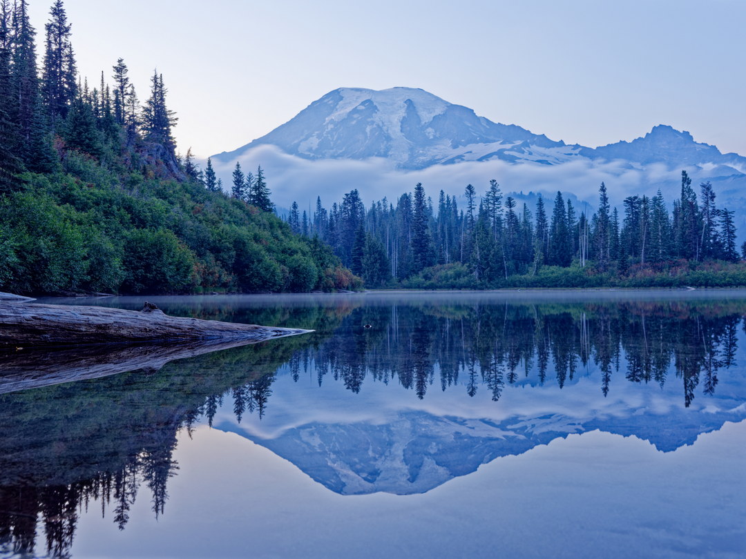 Above: Blue Hour View of Rainier and Bench Lake